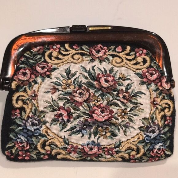 Vintage Floral Tapestry Mini Clutch Handbag - Picture 10 of 10